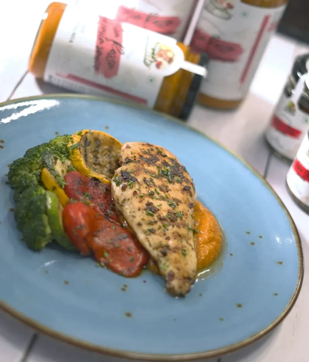 Chicken Steak with salsa Rossa Pink Pasta Sauce