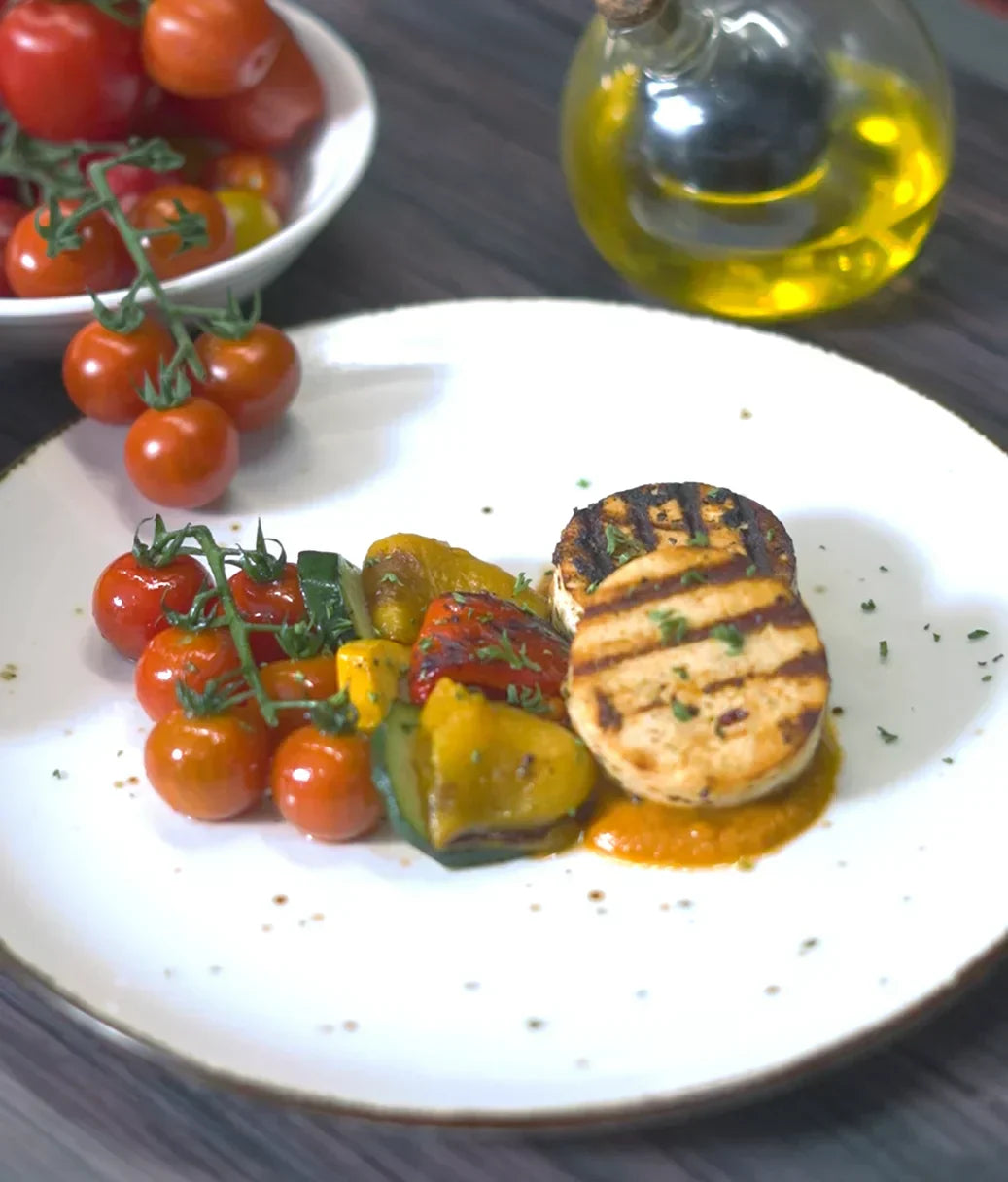 Paneer Steak with Salsa Rossa Pink Pasta Sauce