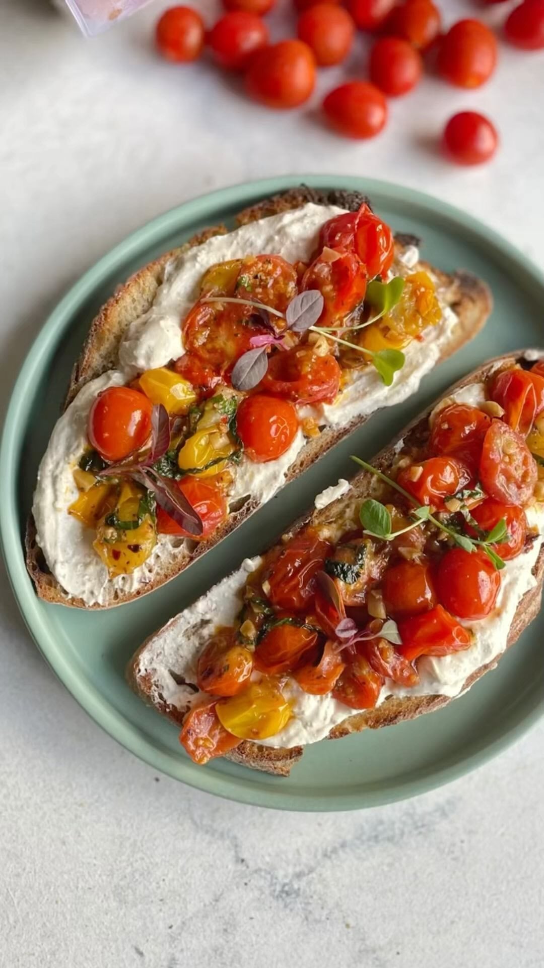 Cherry Tomato Tartine by Karishma Mehta