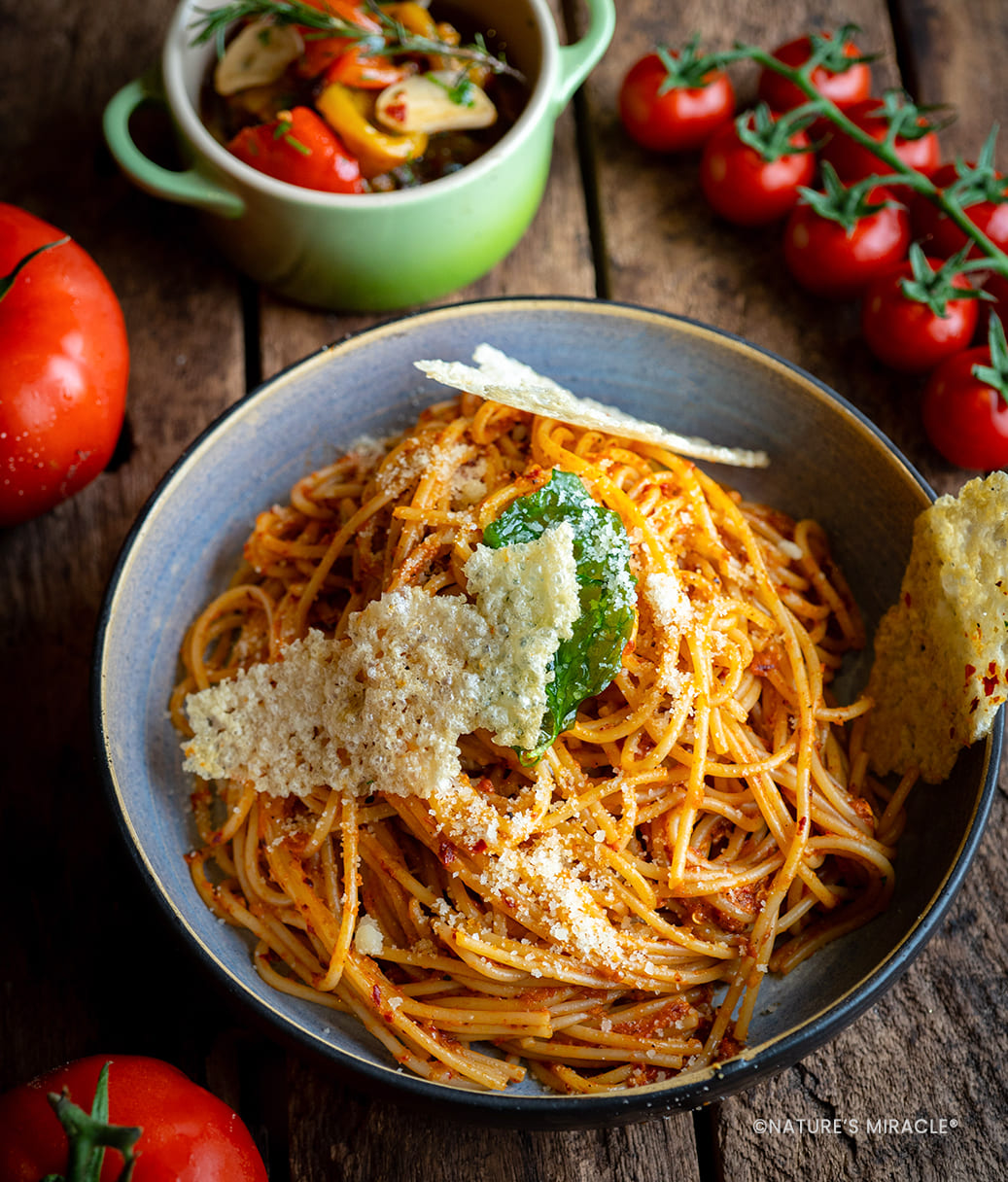 Soothing Spaghetti With Natures Miracle Sundried Tomato Pesto